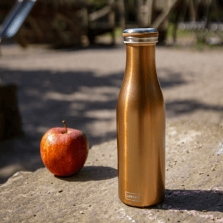 butelka termiczna, stalowa, 0,5 l, brąz metalik